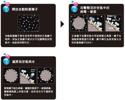 释放自动除菌离子